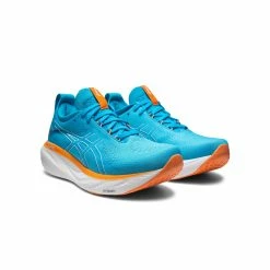Asics | Men's Gel-Nimbus 25 Running Shoes - Island Blue -True Motion Sales Store 1011B547 400 M Asics Gel Nimbus25 frontside