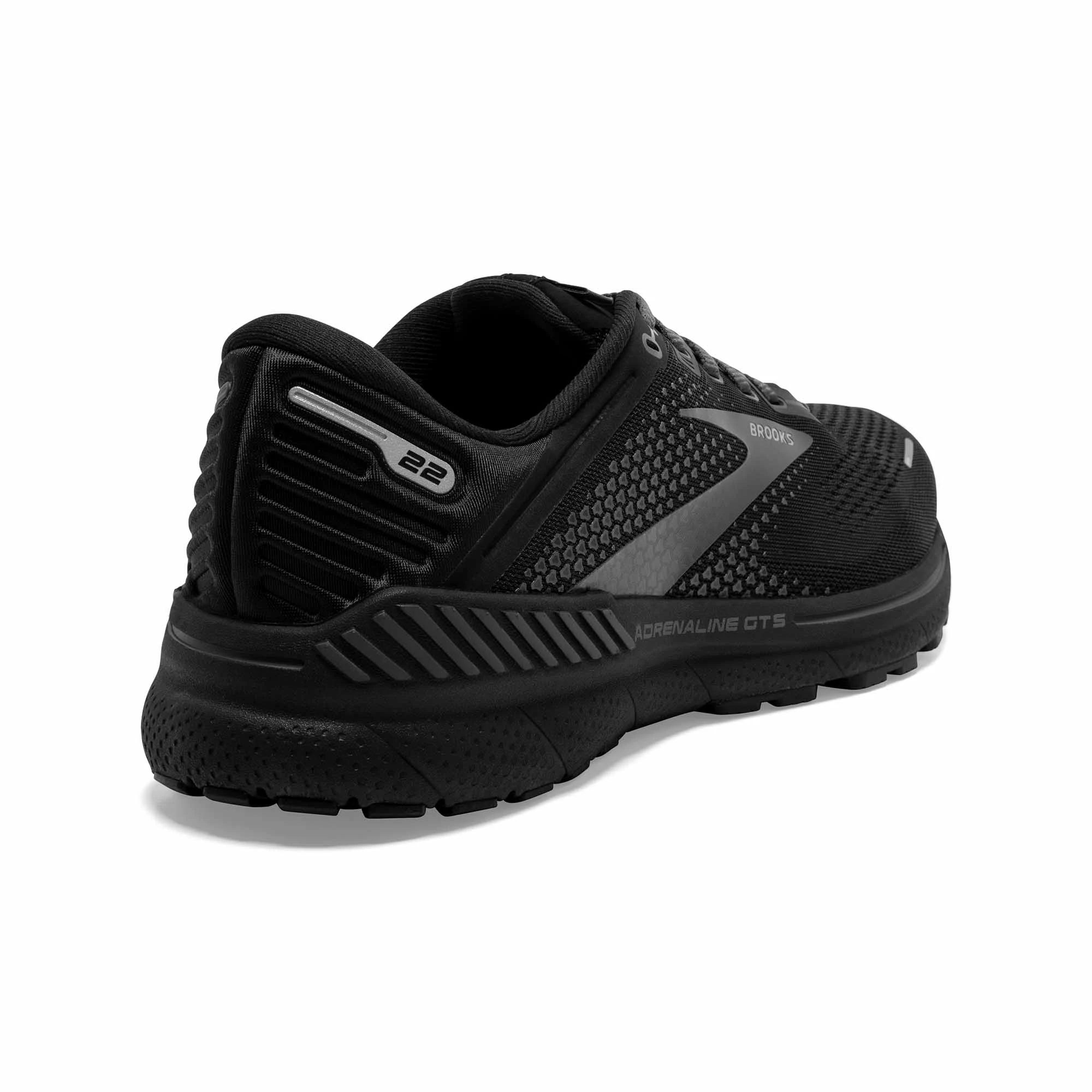 Brooks | Men's Adrenaline GTS 22 Running Shoes - All Black 4 Brooks | Men's Adrenaline GTS 22 Running Shoes - All Black - Image 2