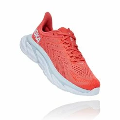 Hoka One One Hoka | Women's Clifton Edge Running Shoes - Hot Coral 13 Hoka One One Hoka | Women's Clifton Edge Running Shoes - Hot Coral -True Motion Sales Store 1110511HCWH F hoka cliftonedge front