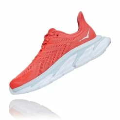 Hoka One One Hoka | Women's Clifton Edge Running Shoes - Hot Coral 14 Hoka One One Hoka | Women's Clifton Edge Running Shoes - Hot Coral -True Motion Sales Store 1110511HCWH F hoka cliftonedge leftangle