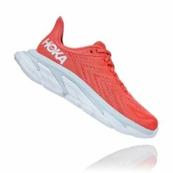 Hoka One One Hoka | Women's Clifton Edge Running Shoes - Hot Coral 15 Hoka One One Hoka | Women's Clifton Edge Running Shoes - Hot Coral -True Motion Sales Store 1110511HCWH F hoka cliftonedge rightangle