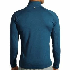 Brooks | Men's Dash 1/2 Zip - Heather Indigo Rush -True Motion Sales Store 211298407 M Brooks Dash12zip back