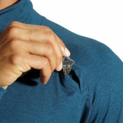 Brooks | Men's Dash 1/2 Zip - Heather Indigo Rush -True Motion Sales Store 211298407 M Brooks Dash12zip pocketkey