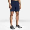 Brooks | Men's Sherpa 7" 2-in-1 Short - Navy 2 Brooks | Men's Sherpa 7" 2-in-1 Short - Navy -True Motion Sales Store 211333451 M brooks sherpa7in2in1short modelfront