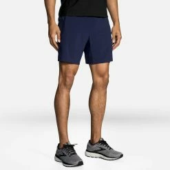 Brooks | Men's Sherpa 7" 2-in-1 Short - Navy 13 Brooks | Men's Sherpa 7" 2-in-1 Short - Navy -True Motion Sales Store 211333451 M brooks sherpa7in2in1short modelfront2