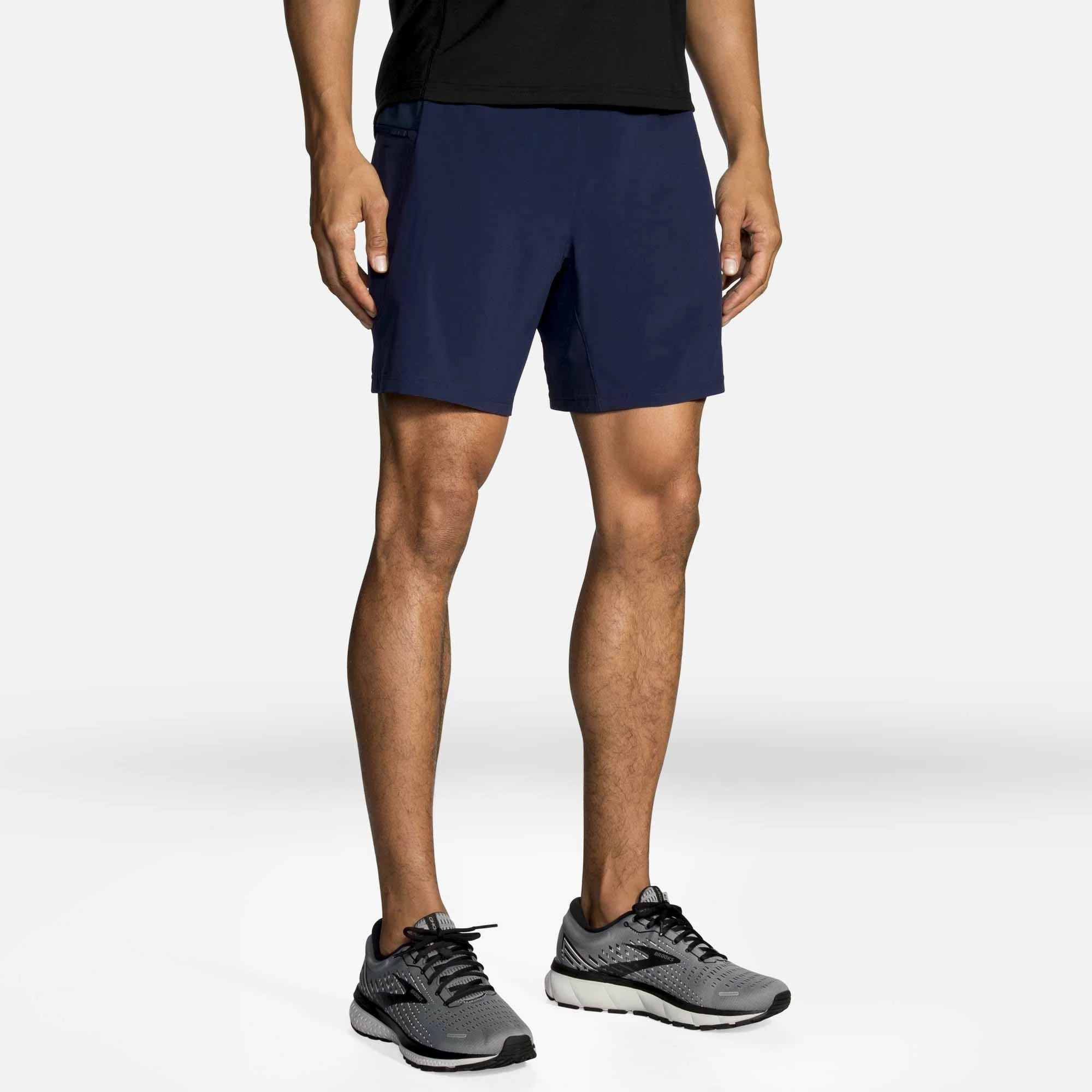Brooks | Men's Sherpa 7" 2-in-1 Short - Navy 5 Brooks | Men's Sherpa 7" 2-in-1 Short - Navy - Image 3