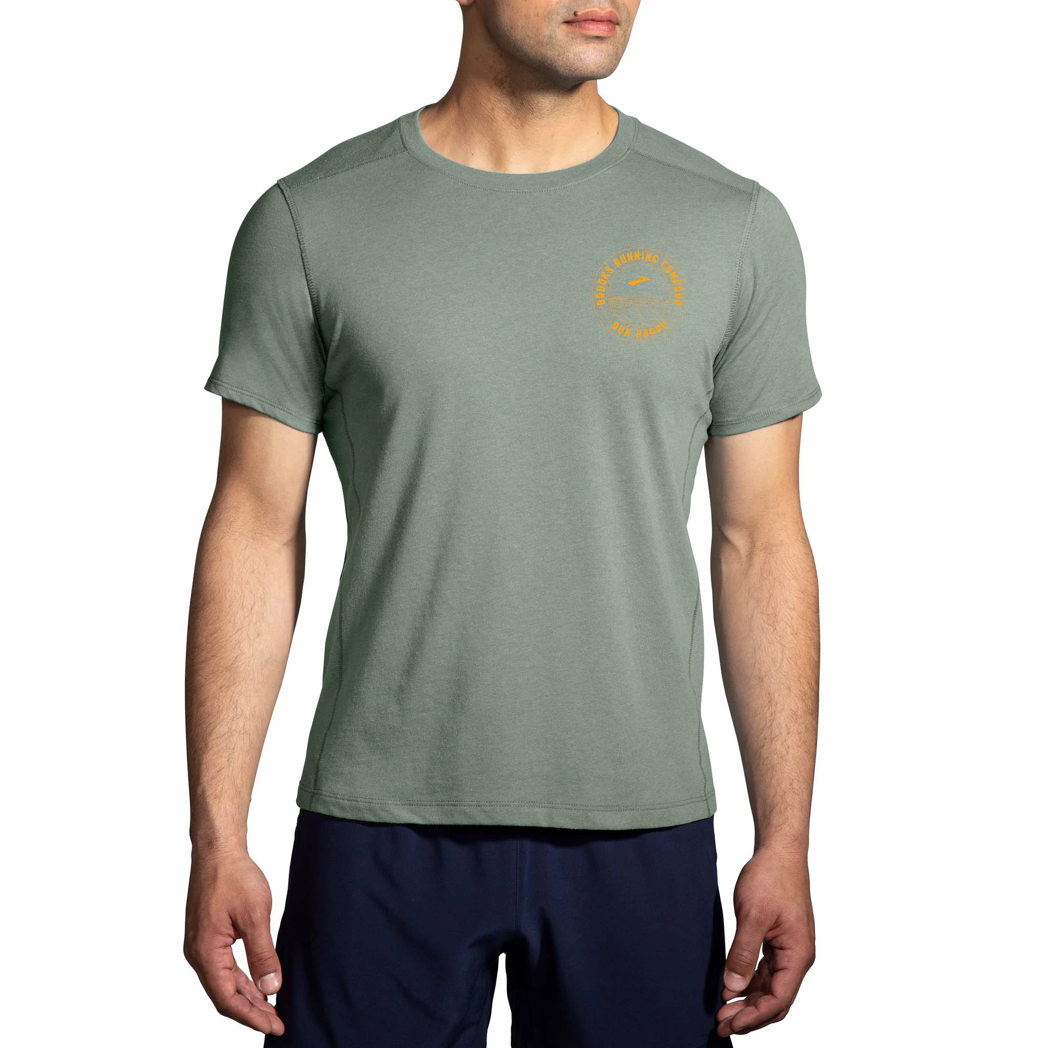Brooks | Men's Distance Short Sleeve 2.0 - Pebble 3 Brooks | Men's Distance Short Sleeve 2.0 - Pebble