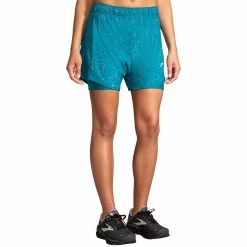 Brooks | Women's Chaser 5" 2-in-1 Short - Lagoon Speckle Print