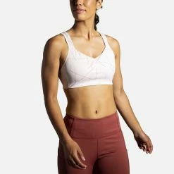Brooks | Women's Drive Convertible Run Bra - Pink -True Motion Sales Store 350081658 F brooks driveconvertiblerunbra modelside