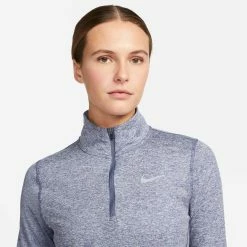 Nike | Women's Dri-FIT Element 1/2-Zip Running Top - Diffused Blue -True Motion Sales Store CU3220 491 W Nike DFElementTopHZ neck