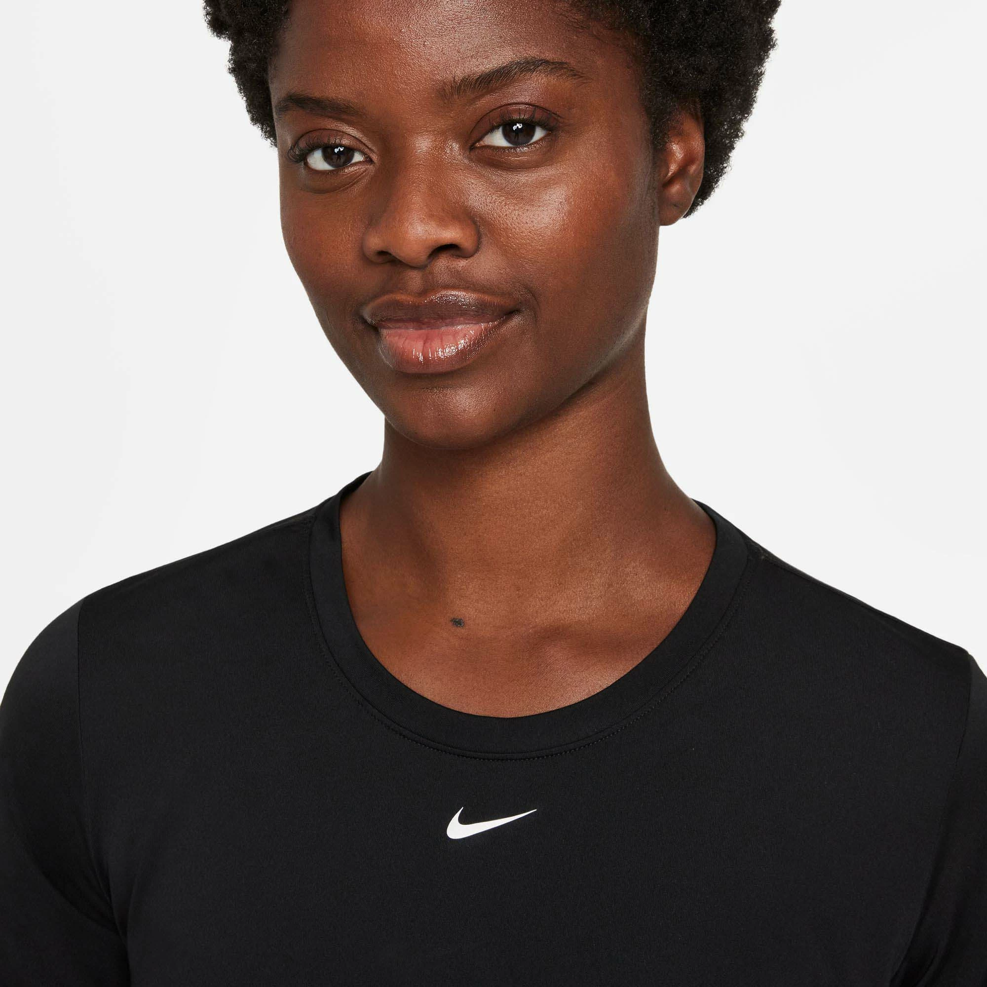 Nike | Women's Dri-FIT ONE Standard Fit Short-Sleeve Top - Black 5 Nike | Women's Dri-FIT ONE Standard Fit Short-Sleeve Top - Black - Image 3