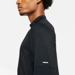 Nike | Men's Dri-FIT Element 1/4-Zip Running Top - Black -True Motion Sales Store DD4756 010 M Nike Dri FitElementTopHZ side