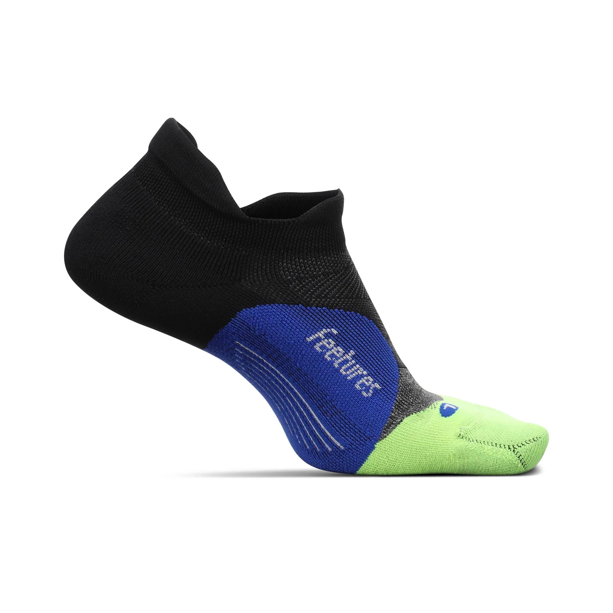 Feetures | Unisex Elite Light Cushion No Show Tab - Black Neon 3 Feetures | Unisex Elite Light Cushion No Show Tab - Black Neon
