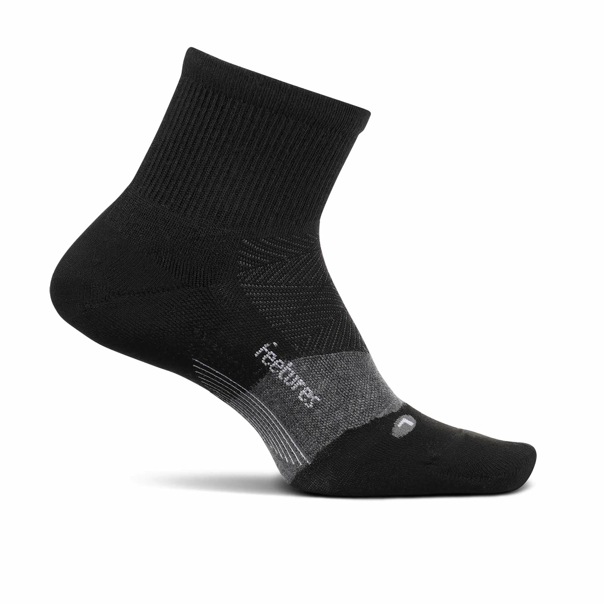 Feetures | Unisex Merino 10 Cushion Quarter - Charcoal 3 Feetures | Unisex Merino 10 Cushion Quarter - Charcoal
