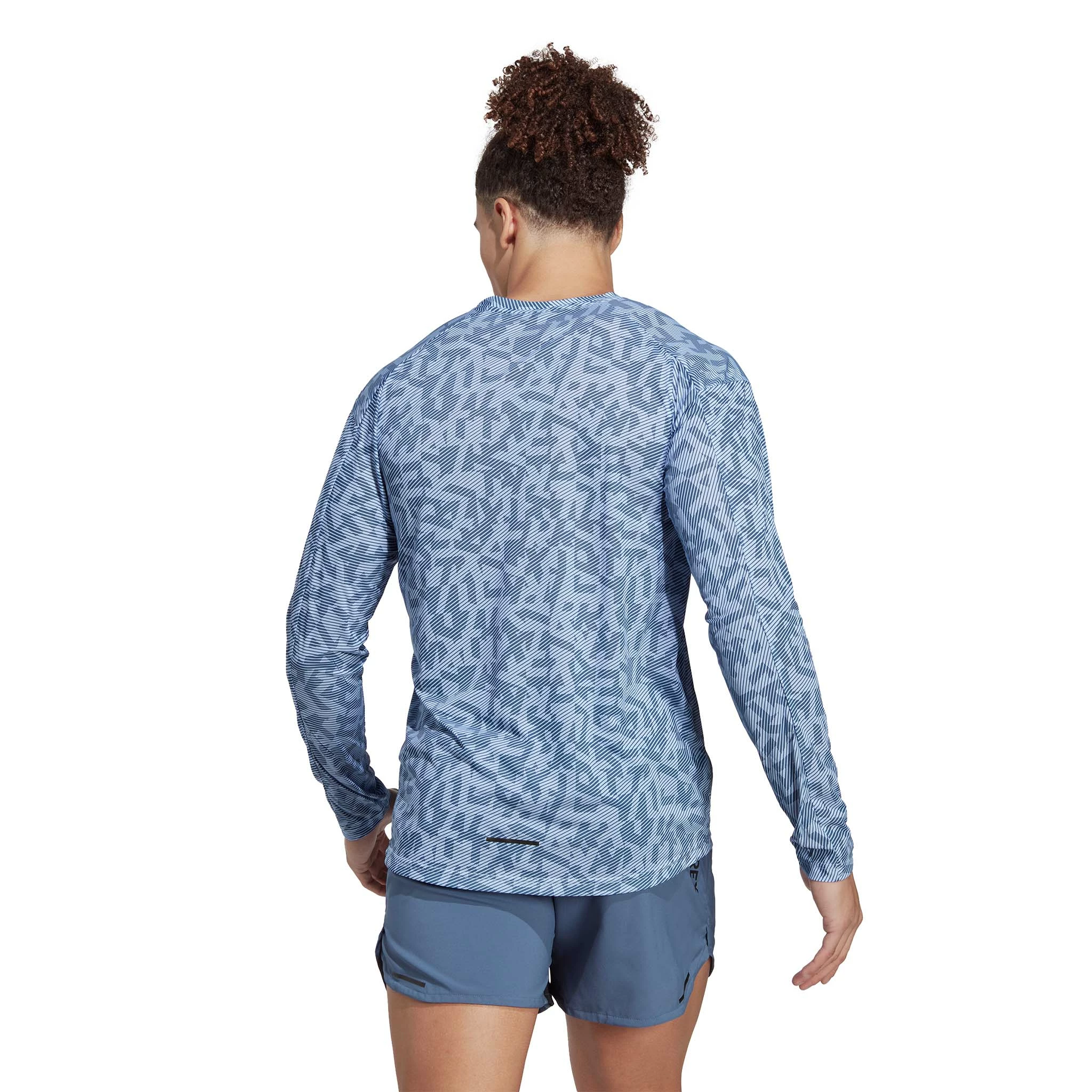 Adidas | Men's Terrex Primeblue Trail Graphic Longsleeve - Blue Dawn 5 Adidas | Men's Terrex Primeblue Trail Graphic Longsleeve - Blue Dawn - Image 3