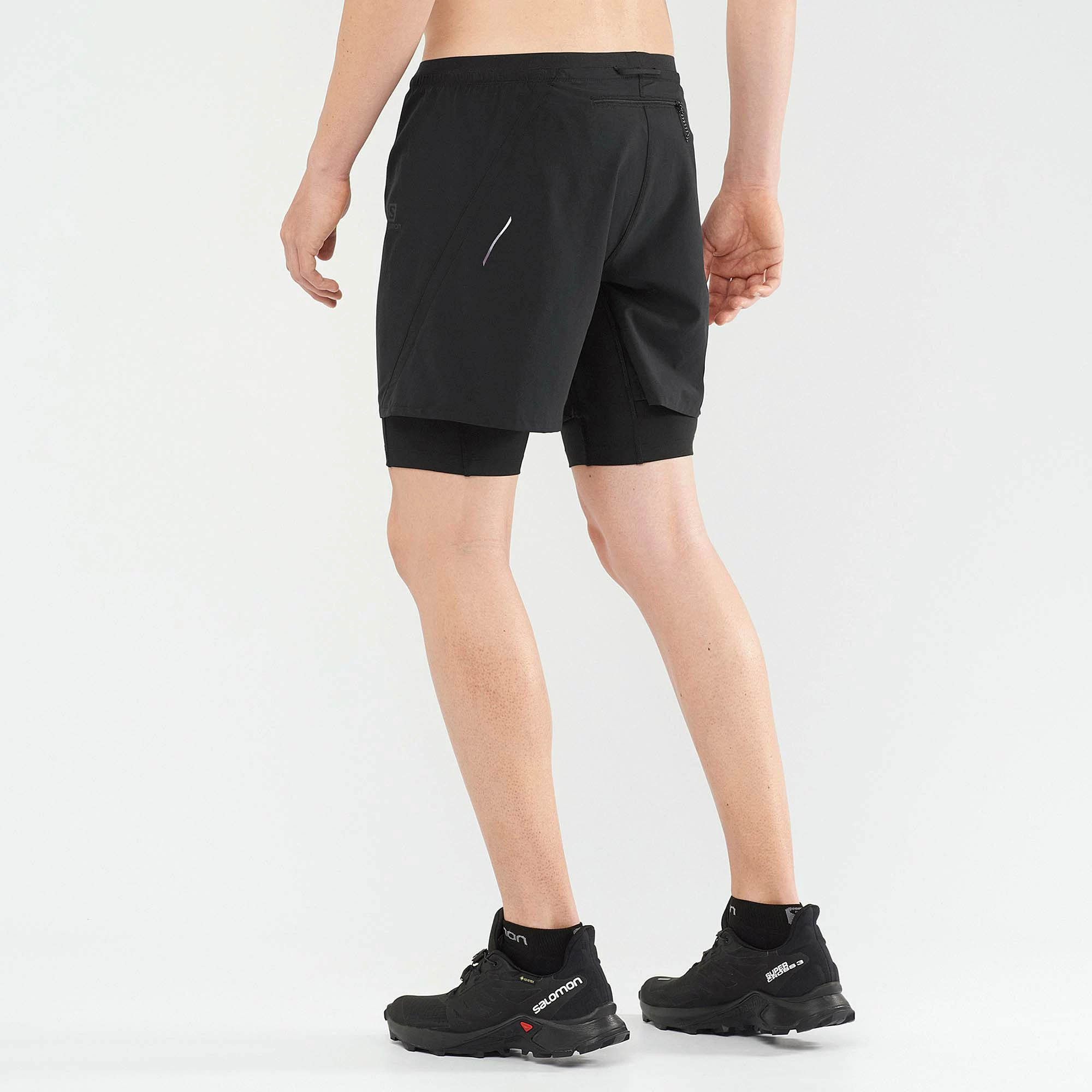 Salomon | Men's Cross Twinskin Shorts - Deep Black 6 Salomon | Men's Cross Twinskin Shorts - Deep Black - Image 4