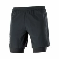 Salomon | Men's Cross Twinskin Shorts - Deep Black