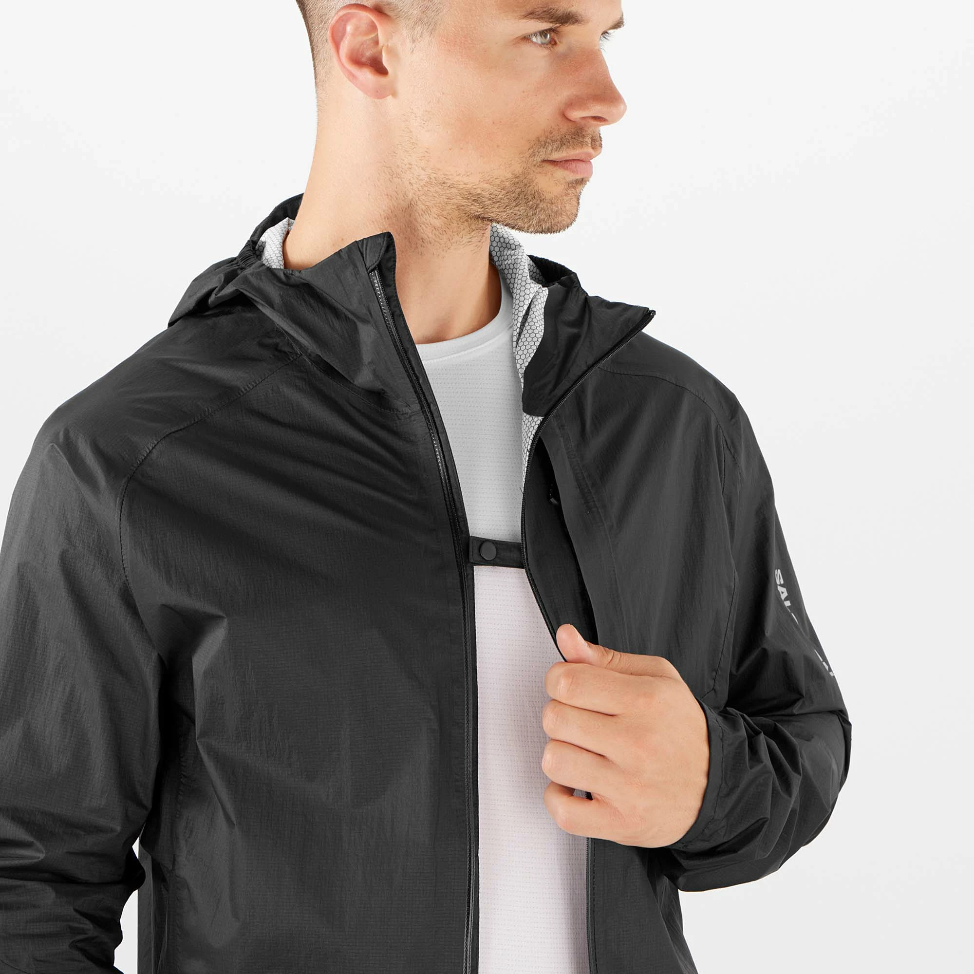 Salomon | Men's Bonatti Waterproof Jacket - Deep Black 8 Salomon | Men's Bonatti Waterproof Jacket - Deep Black - Image 6