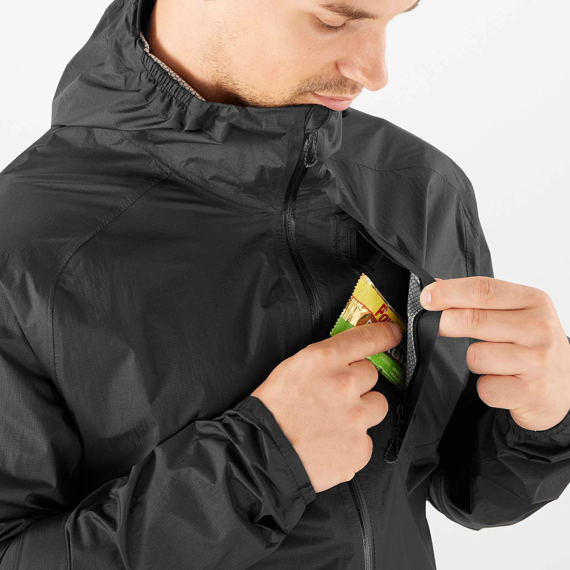 Salomon | Men's Bonatti Waterproof Jacket - Deep Black 7 Salomon | Men's Bonatti Waterproof Jacket - Deep Black - Image 5