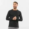 Salomon | Men's Sense Aero Long Sleeve Tee - Deep Black 1 Salomon | Men's Sense Aero Long Sleeve Tee - Deep Black -True Motion Sales Store LC1878100 M Salomon SenseLSTee frontonbody