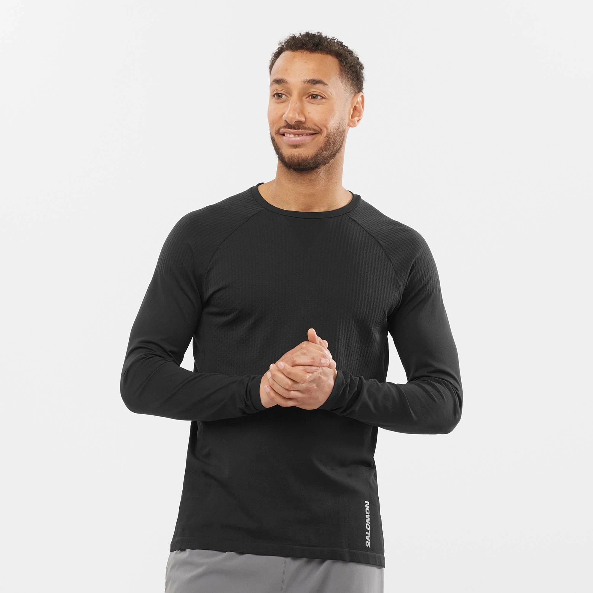 Salomon | Men's Sense Aero Long Sleeve Tee - Deep Black 3 Salomon | Men's Sense Aero Long Sleeve Tee - Deep Black