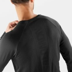 Salomon | Men's Sense Aero Long Sleeve Tee - Deep Black 8 Salomon | Men's Sense Aero Long Sleeve Tee - Deep Black -True Motion Sales Store LC1878100 M Salomon SenseLSTee neck