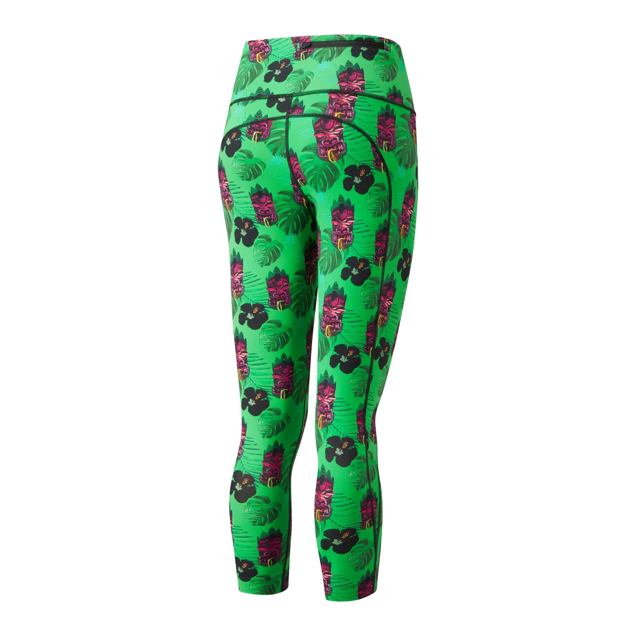 Ronhill | Women's Life Crop Tight - Bright Green Hibiscus 4 Ronhill | Women's Life Crop Tight - Bright Green Hibiscus - Image 2