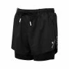 Ronhill | Women's Tech Distance Twin Short - All Black -True Motion Sales Store RH 006594R009 W Ronhill TechDistanceTwinShort front