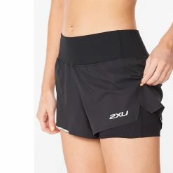 2XU | Women's Aero 2-in-1 3 Inch Short 11 2XU | Women's Aero 2-in-1 3 Inch Short -True Motion Sales Store WR6533BBLKSRF F 2xu aero2in13inshort side 1