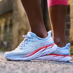 Hoka One One Hoka | Women's Clifton 8 Running Shoes - Blue Fog -True Motion Sales Store clifton8 w lifestyle